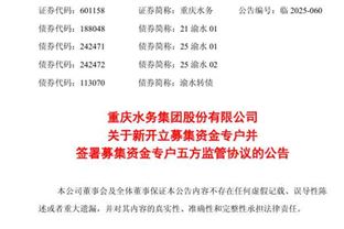 已投入超17億元！重慶水務決定新開立募集資金專戶
