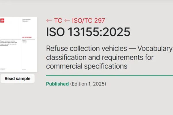 盈峰環(huán)境主導！首個由中國企業(yè)牽頭編制的環(huán)衛(wèi)裝備ISO國際標準正式發(fā)布！